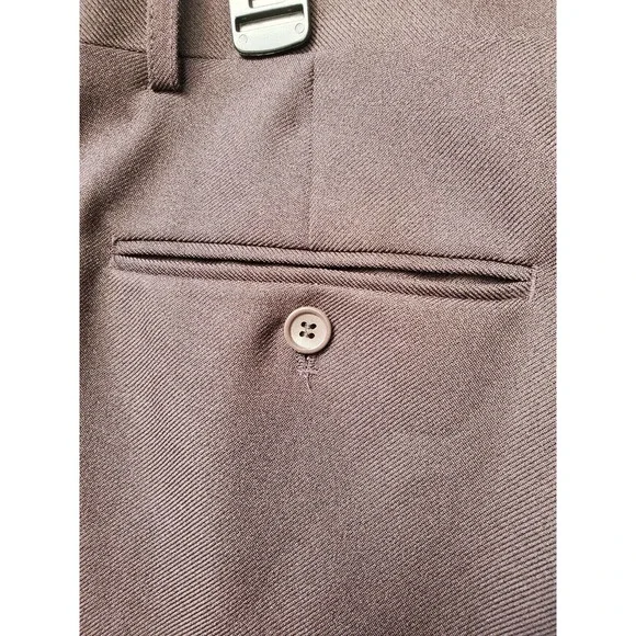 Tony Blake Men's Brown Solid 100% Polyester Straight Leg Dress Pants Size 38R